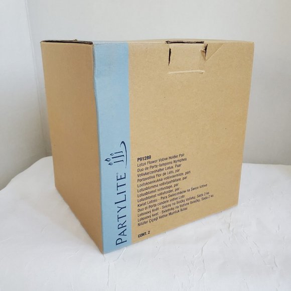 2012 Partylite Lotus Flower Votive Holder set of 2 tealights P91289 floral - Picture 12 of 12